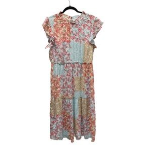 NWT DNKY floral size 12 fully lined boho style dress.